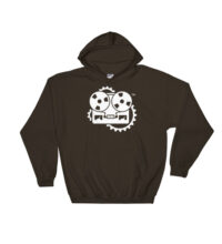 URM Hoodie: Tape Machine Front, Logo Back - White