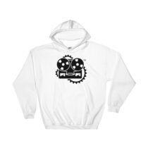 URM Hoodie: Tape Machine Front, Logo Back - Black